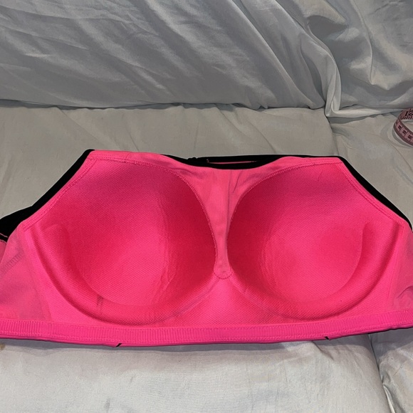 Victoria’s Secret VSX Sports Bra 36DDD Hot Pink Confetti Print Crisscross Back - Picture 5 of 11